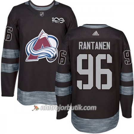 Män Ishockey Colorado Avalanche Tröja Mikko Rantanen 96 1917-2017 100th Anniversary Adidas Svart Authentic